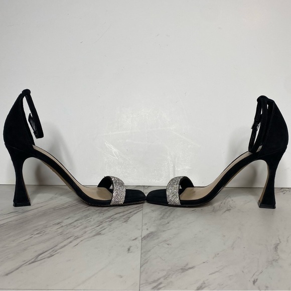 Vince Camuto Relasha Square Toe Black Suede Heeled Sandal 8M - Picture 5 of 12